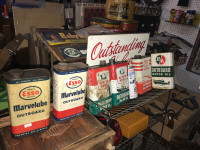 OUTBOARD OIL TINS WHITE ROSE TEXACO CITIES SHELL MARVELUBE B/A