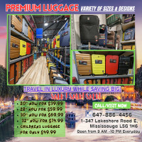 LUGGAGE - VARIETY OF COLORS, SIZES & DESIGNS