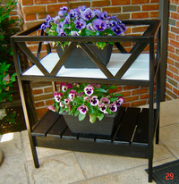 Attractive Two Tier Black  & White Plant Display Stand