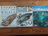 Ocean, Whales, Sharks, Encyclopedia x 3 Books