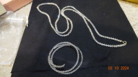 Necklace,lady, 40inch, appear like crystals,sparkly,bracelet too