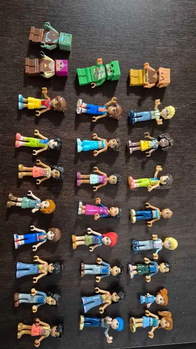I'm selling a collection of Lego Friends and Minecraft figures. They are used but in good condition...