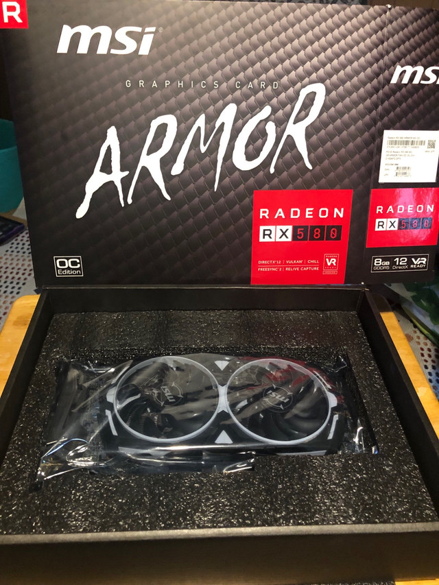 MSI AMD Radeon  Armor RX 580  8GB GDDR5 Graphics Card -    CARTE dans Composants de système  à Laval/Rive Nord