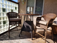 Rattan Patio Bistro Table & Chairs