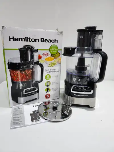 Streamline your kitchen tasks with the Hamilton Beach 70585 Stack & Snap Duo Food Processor, a versa...