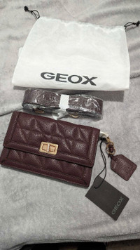 GEOX purse brand new with tags in wine colour 