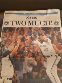 BlueJays 1993 World Series Newspaper Headline