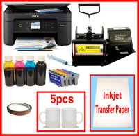 Bundle New 110V Sublimation Mugs Heat Transfer Press Printer Ink