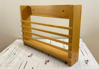Vintage Handmade Wooden Spice Rack Cabinet, Wall Hanging or Stan