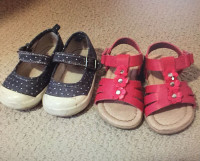 BabyGap Denim MaryJanes + Pink Leather Sandals: Size 4 (12-18m)