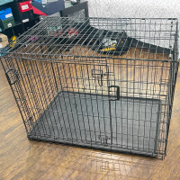 Large Dog Crate | Double Door Folding Metal Dog Cage