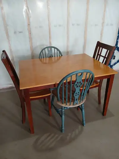 Wooden Table and 4 Chairs, View more