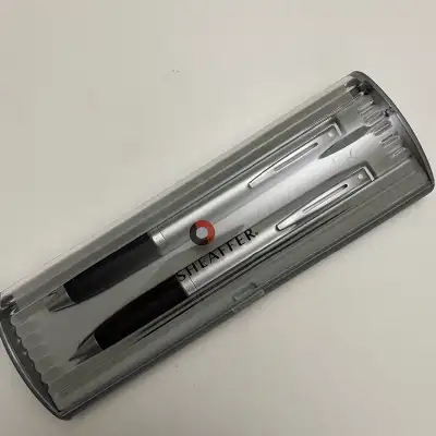 Brand new Schaefer ballpoint pen and pencil set Perfect working condition Silver and black In origin...
