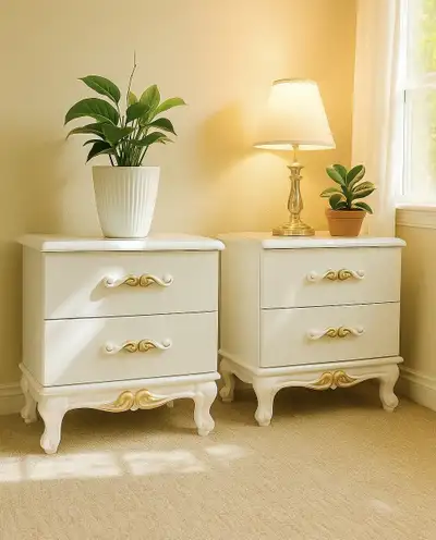 solid walnut tree wood nightstands x2, View more