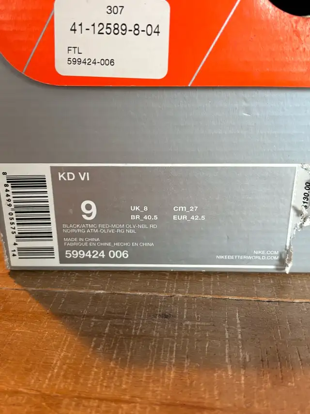 Nike KD VI Meteorology 528896-106 Men’s Size 9 $200 in Men's Shoes in City of Toronto - Image 8
