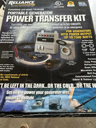 Reliance Protran generator manual transfer switch model31406CRK, View more
