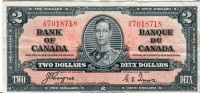 Canadian 1937 $2 Bill