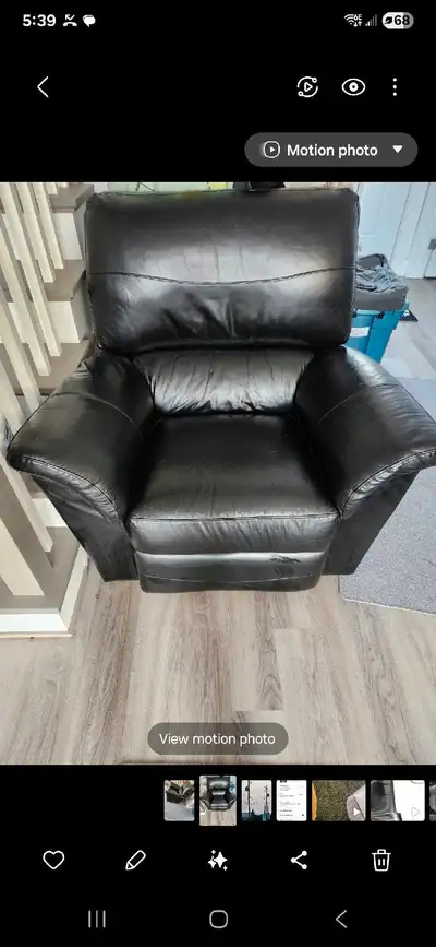 Lazy Boy Recliner Black Leather , View more
