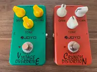 Pédale d'effet JOYO CRUNCH DISTORTION et JOYO VINTAGE OVERDRIVE