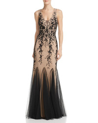 Aqua Embroidered Lace Gown, US 4