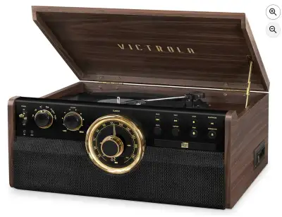Almost Brand New Record Player 3-speed, belt-driven turntable for all your favorite 33 1/3, 45, & 78...