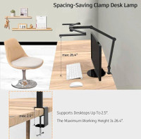 EPABINA LED Desk Lamp with Clamp, 41.5" Clamp on Architect Desk 