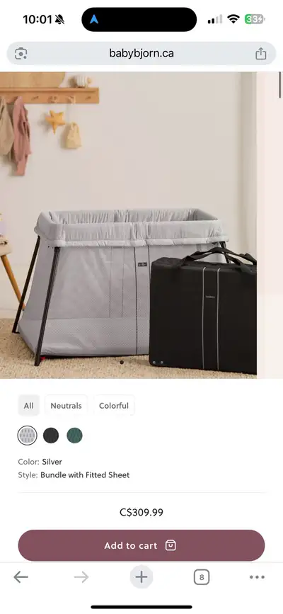 BabybjornTravel Crib Play Yard Light , View more
