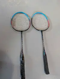Wide Body Full Carbon Shaft Badminton Rackets x2