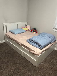 IKEA double bed frame with drawers
