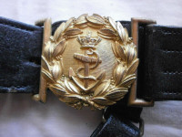 Royal Navy Victorian Undress black leather sword belt