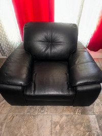 Black genuine leather chair