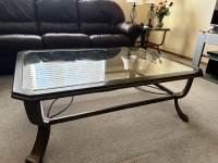 Brushed Bronze Glass Coffee & End Table