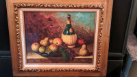 Beautiful Fruit and Wine Painting on Canvas