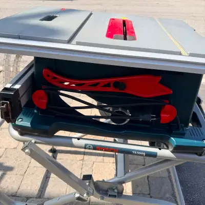 BOSCH 4100 TABLE SAW AND TS3000 SAW STAND., View more