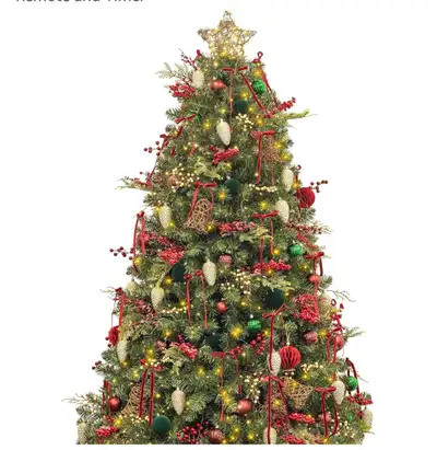 KI Store 7ft Christmas Tree with Ornaments and Lights Woodland, View more