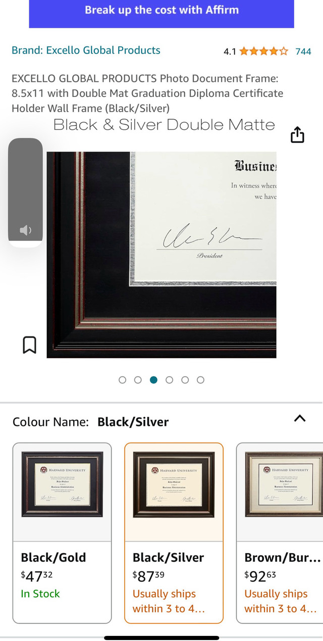 New in Box! - Black and Silver Diploma/Document frame  in Home Décor & Accents in St. Catharines - Image 4