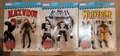 Marvel Legends Retro, Punisher, Wolverine, Black Widow, View more