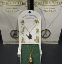 4 PETER RABBIT NEVER WORN, PACKAGED NECKLACES