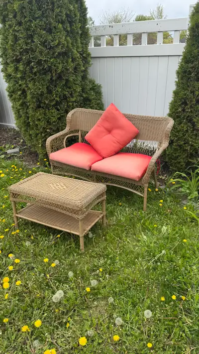 2-Piece Wicker Patio Set – Loveseat & Coffee Table, View more