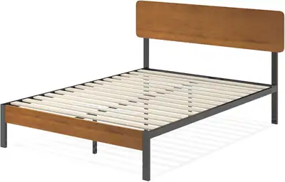 Solid Wood & Steel Bed Frame – Great Condition! Like new. Only selling because I got a new one. Mode...