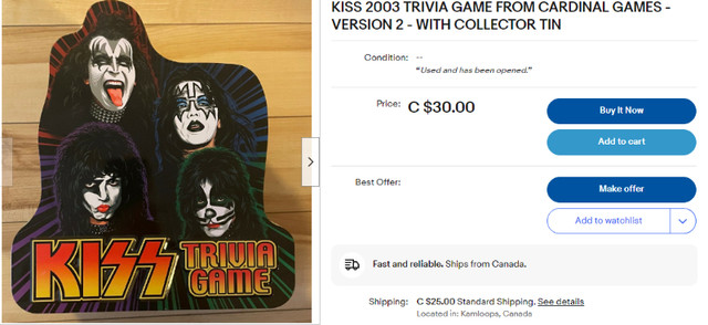 Vintage Kiss Trivia Card Game in Collectors Tin. in Arts & Collectibles in St. Albert - Image 4