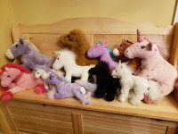 Stuffies - Horses & Unicorns Stuffed Animals x 11 $35, (Lot 221)