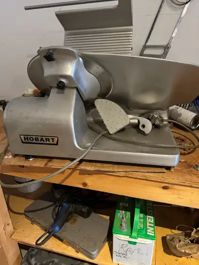 This is a large commercial meats slicer. Is all there and is working. I thought I would use it this...