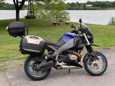 XB12X Ulysses ADV motorcycle, Touring, top and sides luggage cases, Fitted with OEM exhaust with OEM...