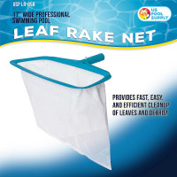 Pool Leaf Rake with Deep Net Bag and EZ Clip Handle