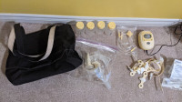 Medela freestyle, bottles, and accessories