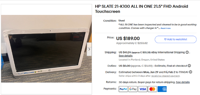 HP SLATE 21-K100 ALL IN ONE 21.5" FHD Android Touchscreen in iPads & Tablets in St. Albert - Image 3