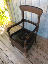 Vintage Antique oak Porta-Potty chair