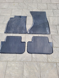Set of four Audi branded rubber floor mats