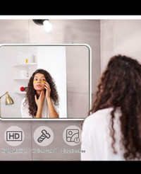 16*24 in Bathroom Mirror, White Mirror Shatterproof Rectangle Wa